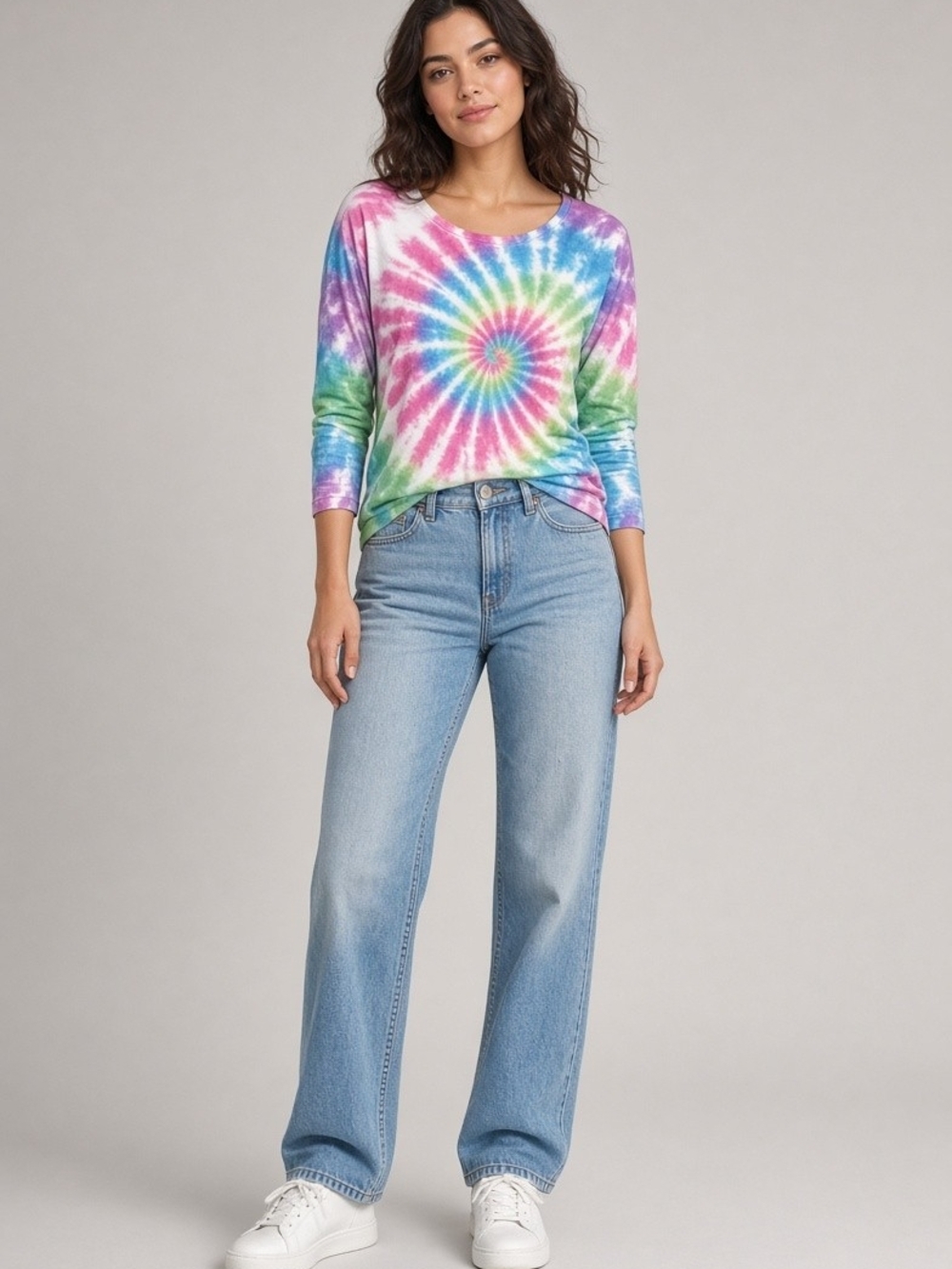 Tie-Dye Long Sleeve Tee in Multi